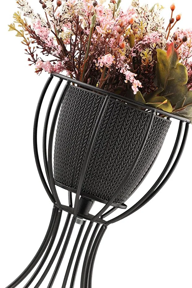 Anafor Saksılık Siyah 25 Cm Siyah Saksı Hediyeli